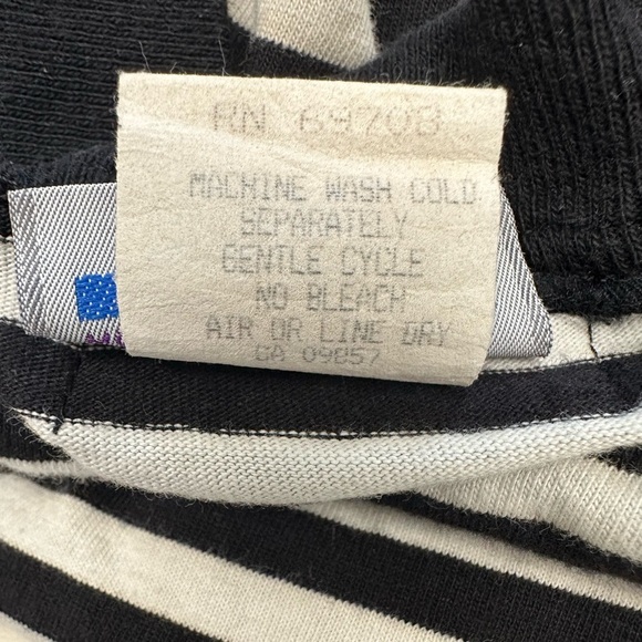 Super rare Vintage Jimmy’Z long sleeve black and white stripe shirt size L. - Picture 6 of 6